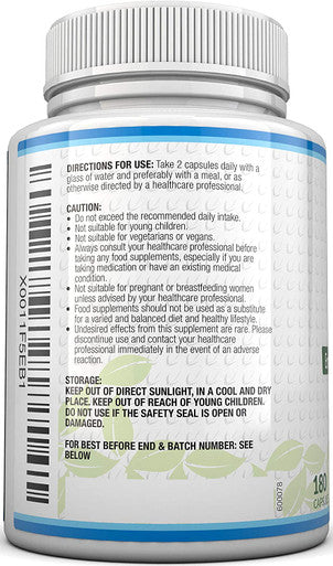 MSM Capsules - 180 Methylsulfonylmethane Capsules (3 Month Supply) - MSM with Added Vitamin C and Selenium - Higher Strength Than 1000mg MSM Tablets at 1200mg