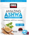 Force Factor Ashwa for Stress Relief Memory Focus and Immune Support Health Ashwaganda Supplement with KSM-66 Ashwagandha for Stress 60 Soft Chews