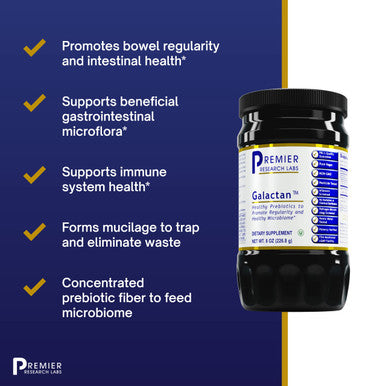 Premier Research Labs Galactan - Prebiotics For Regularity & Healthy Microbiome - For Gastrointestinal Microflora - Immune Suppor