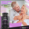 Iron Supplement 2-In-1 Complete Complex - Natural Flow 2X Heme And Chelated Non Heme Iron Bisglycinate, Folate, B And Vitamin C, For Anemia And Blood Building Support, Gentle On Stomach, 90 Caps
