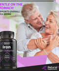 Iron Supplement 2-In-1 Complete Complex - Natural Flow 2X Heme And Chelated Non Heme Iron Bisglycinate, Folate, B And Vitamin C, For Anemia And Blood Building Support, Gentle On Stomach, 90 Caps
