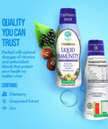 Vegan Liquid Immune Support Booster for Adults - Powerful Multivitamin & Mineral Blend of 500% Vitamin C, 300% VIT D3, 100% VIT E, Zinc & Elderberry Juice -98% Absorption Rate -32 Serv