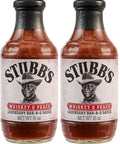 StubbÃ¢â‚¬â„¢s BBQ Sauce, Whiskey & Peach, Kosher, No Artificial Flavors, No High Fructose Corn Syrup, Sweet and Tangy Sauce for Ribs, Chicken, Wings, Steak, Pork & More, 18 oz