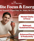 Eu Natural Elite Caffeine Pills with L-Theanine Jitter- Focused Energy Supplements Clean & Natural Nootropic Stack for Smart Cognitive Performance 120 Soft Capsules