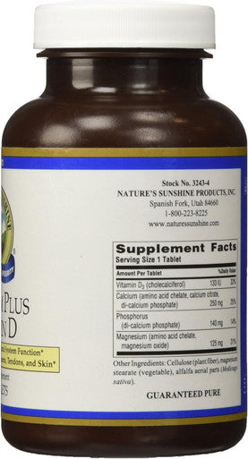 Nature'S Sunshine Calcium Plus Vitamin D 150 Tablets Kosher | Powerful Vitamin Supplement for Adults Containing Vitamin D3 Calcium and Magnesium
