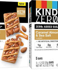 KIND ZERO Added Sugar Bars Dark Chocolate Nuts and Sea Salt Keto Friendly Snacks Gluten 5g Protein 5 Count