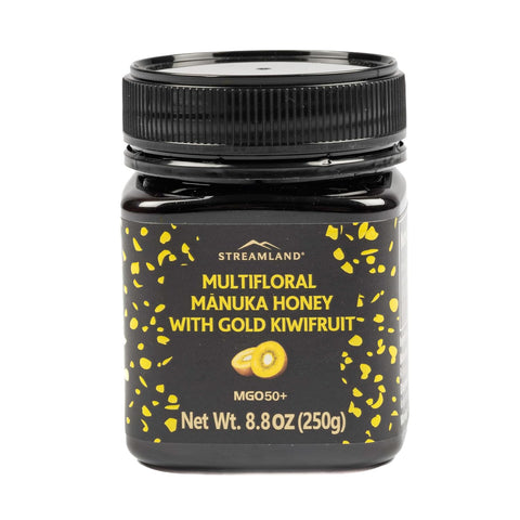 Streamland Multifloral MÃƒâ€žÃ‚Ânuka Honey with Gold Kiwifruit Pure New Zealand Honey, Tangy-Sweet Flavor, Premium Quality (MGO 50+ 8.8 oz)