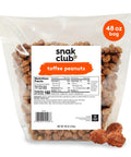 Snak Club Toffee Peanuts, Candied Peanuts with Praline Coat and Sweet Cream, Gluten-Free and Kosher Snack, 17 oz Resealable Bag