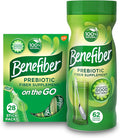 Benefiber Daily Prebiotic Dietary Fiber Supplement Powder Stick Packs, 28 Sticks, 3.92 Ounces Each And Benefiber Daily Prebiotic Dietary Fiber Supplement Powder, 62 Servings / 8.7 Ounces