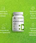 Deal Supplement St. John's Wort Extract 1000mg - 240 Capsules Retains 3000mcg Active Hypericins | Premium North American Source