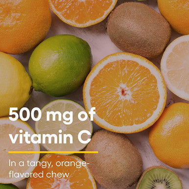 Natural Factors Vitamin C 500 mg Kids Chewable Vegan Tangy Orange 90 Wafers