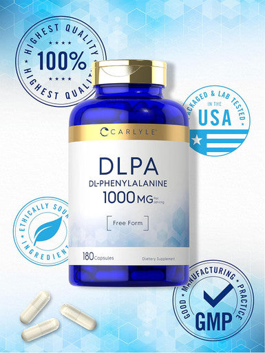 Carlyle DL-Phenylalanine | 1000mg | 180 Capsules | Non-GMO and Gluten Formula | DLPA Form Supplement