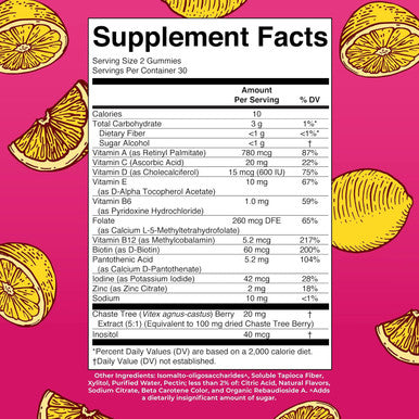 Maryruth Organics, Sugar Free, Vegan Vitamin Gummy, Immune Support Daily Multivitamin + Chasteberry, Hair, Skin And Nail For Women, 60 Count, Pack Of 1