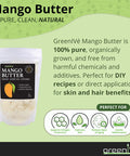 Greenive - 100% Pure Mango Butter- All Natural - Fresh Sourced - (1 Pound Crumble)