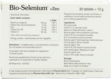 Pharma Nord Bio Selenium and Zinc 30 Tablets