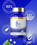 Carlyle Vitamin B6 | 25Mg | 250 Tablets | Vegetarian, Non-Gmo & Gluten Free Supplement