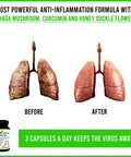 Top Lung Support Supplement for Lung Cleanse and Detox, Respiratory Supplement, Immune System Booster with Chaga Mushroom, Curcumin Turmeric, Honeysuckle Flower, Pomegranate