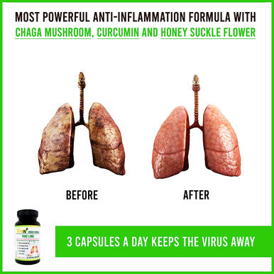 Top Lung Support Supplement for Lung Cleanse and Detox, Respiratory Supplement, Immune System Booster with Chaga Mushroom, Curcumin Turmeric, Honeysuckle Flower, Pomegranate
