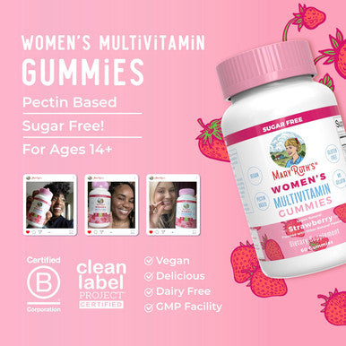 Maryruth Organics Multivitamin for Women 14+ | Women's Multivitamin Gummies | Immune Support Daily Women's Multivitamin | Skin Health | Gummy Vitamins for Women | Sugar | Vegan | Non-GMO | 60 Count