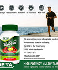 Deva Tuba Prime Vegan Multivitamin Iron- - High-Potency Vitamin & Mineral Dietary Supplement - Antioxidants, Fruit & Vegetable Blend, Super Mushrooms, Probiotics, Prebiotics, Seeds, Herbs 90 Tabs