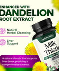 Built Nature Milk Thistle 1000Mg - Liver Detox Supplement With Silymarin Extract & Dandelion Root Gentle Herbal Liver Cleanse For Men & Women - Liver Health Support - Non-Gmo - 120 Veggie Capsules