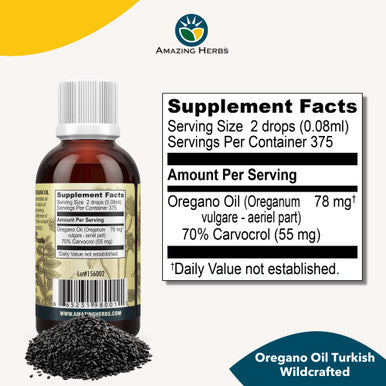 Amazing Herbs Pure Oregano Essential Oil - 100% Pure Oregeno Oil, Improves Cardiovascular Health And Promotes Gastrointestinal And Respiratory Health - 1 Fl Oz