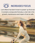 Lion's Mane Mushroom Powder 2,000mg Serving Organic Vegan and Non GMO Focus Memory and Digestion High Strength Supplement 60g 30 Servings