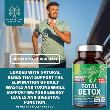 N1N Premium 7 Day Cleanse and Detox Supplement Max Strength 7 Powerful Ingredients Complete Body Cleanse for Liver Urinary Tract Kidney and Digestive Health Support 60 Capsules