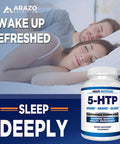 5HTP 200mg Plus Calcium for Mood Sleep Supports Calm and Relaxed Mood 99 High Purity 120 Capsules Arazo Nutrition