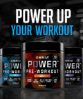 OMNIA Power Pre Workout Powder - Energy Drink with Creatine Monohydrate, Beta Alanine, Caffeine and Citrulline, Physical Performance for Gym or Sports, 40 Servings - Tropical Punch Surge
