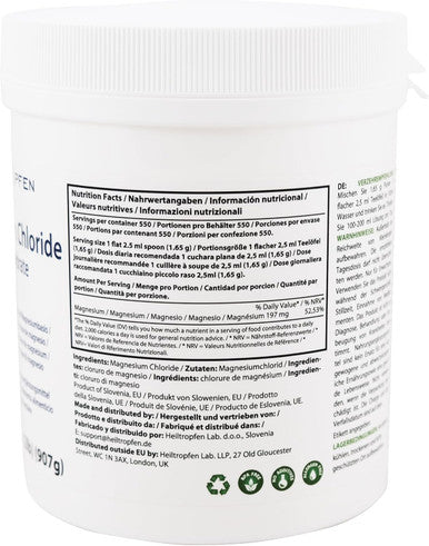 Heiltropfen 2 Pounds Magnesium Chloride Hexahydrate | Pharmaceutical Grade Ingredients | Crystal Powder | Pure Ph. EUR. BP USP 100% |