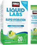 Force Factor Liquid Labs Electrolytes Powder Packets Lemon Lime Hydration Packets to Make Electrolyte Water with 5 Essential Electrolytes Vitamins Minerals and Antioxidants 20 Stick Packs