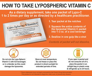 LivOn Laboratories Lypo Spheric Liposomal Vitamin C 1000mg 0.2 fl oz Individual 30 Packets