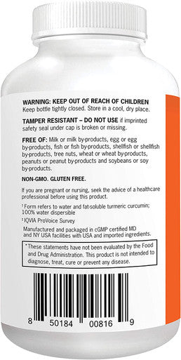 Turmeric Curcumin Softgels Qunol with Ultra High Absorption 1000mg Joint Support Dietary Supplement Extra Strength 120 Softgels