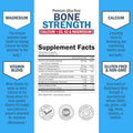 Bone Strength Calcium Supplement - With Calcium, Vitamin D3, K2, C, Magnesium, Zinc - 8 Bone-Building Nutrients, High Absorption, Non-Constipating Formula - 120 Veggie Capsules For Optimal Bone Health
