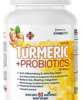 AzmaBiotech Synbiotic | Turmeric 500 mg + Probiotic 10 Billion | 60 Vegan Capsules