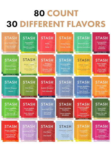 Blue Ribbon Tea Bags Sampler Assorted Tea Bags in Bamboo Box 80 Count 30 Flavors s For Women Men Family Friends Coworkers