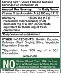Nature's Truth Triple Strength Cranberry Concentrate 15000 mg Plus Vitamin C Capsules, 90 Count