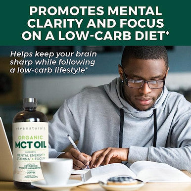 Viva Naturals Organic Mct Oil For Keto Coffee (32 Fl Oz) - Best Mct Oil Supplement To Support Energy And Mental Clarity, Usda Organic, Non-Gmo And Paleo Certified & Keto Friendly