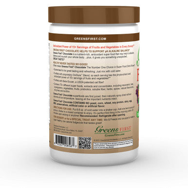 Greens First Chocolate Superfoods Extracts Concentrates Nutrient Rich Antioxidant Power of 15 Servings of Fruits 28.74 Ounce 60 Servings