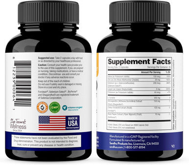 Sandhu'S Thyroid Support Complex With Selenium 200Mcg Zinc 20Mg Iodine 150Mcg L Tyrosine 300Mg Ashwagandha 150Mg Pure Health Supplement For Women & Men 70 Count, 35 Days Supply