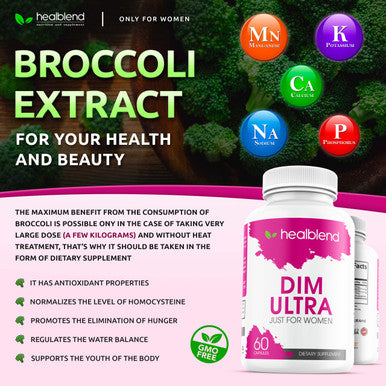 DIM Ultra Dietary Supplement 350mg with Bioperine, Diindolylmethane, Estrogen Metabolism Support, Hormone Balance & PMS Relief, 60 Capsules