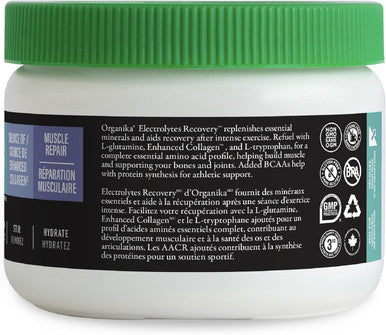 Organika Electrolytes Recovery - Sugar Post-Workout Supplement With Bcaas And L-Glutamine - Berry Blast Flavour - 180G, 30 Servings