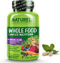 NATURELO Whole Food Multivitamin + Immune Blend with Elderberry & Mushrooms - Complete Multivitamin with Extra Immune Support - C , D3 , Zinc , Elderberry , Reishi , Shitake - 60 Vegan Capsules