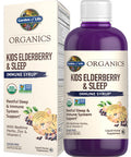 Garden of Life Organics Elderberry Immune Support For Kids With Zinc Vitamin C - Kids Elderberry & Sleep Immune Syrup Liquid Bedtime Herbs For Children No Alcohol No Added Sugar 3.92 Fl Oz