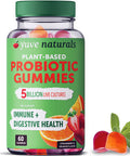 Yuve Vegan Probiotic Gummies, Probiotics For Women & Men, Sugar & Gluten-Free Gummy Probiotics, Digestive & Immune Support, 5 Billion Cfu, Helps With Constipation, Bloating & Leaky Gut, Non-Gmo - 60Ct