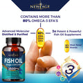 Omega 3 Fish Oil 2500mg Supplement by New Age - 2 Pack ÃƒÂ¢Ã¢â€šÂ¬Ã¢â‚¬Å“ Immune & Heart Support ÃƒÂ¢Ã¢â€šÂ¬Ã¢â‚¬Å“ Promotes Joint, Eye, Brain & Skin Health - Non GMO 180 Softgels - EPA, DHA Fatty Acids Gluten Free