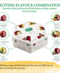 Acorus Summer Taste Tea Set | Perfect for Making Iced Tea | Natural Assorted Tea Hamper Box Set | Large Selection Box 60 Tea Bags | Tea Sets | 6 Fruit and Berry Tea Flavour Sampler