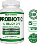 Probiotic 40 Billion CFU Shelf Stable with Prebiotics and Acidophilus Stable Potency Until Expiration Time Delay Release Probiotics Arazo Nutrition