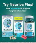 NEURIVA Original Brain Performance 30 count Brain Support Supplement With Natural Ingredients 1 ea Pack of 3